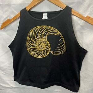 Gold Nautilus and Glow in the Dark
Jellyfish Fitted Yoga Crop Top Tank